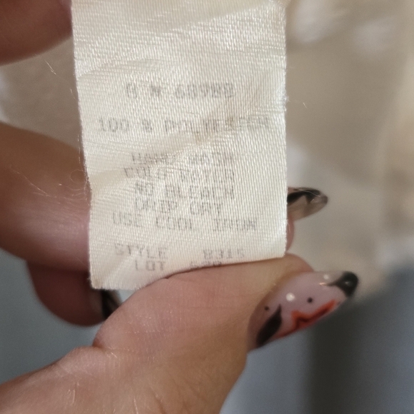 Vintage 90’s San Andre Satin Ivory Blouse Victorian Woven Lace Trim Collar Sz 6 - Picture 5 of 5